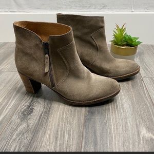 P-L-D-M tan suede booties